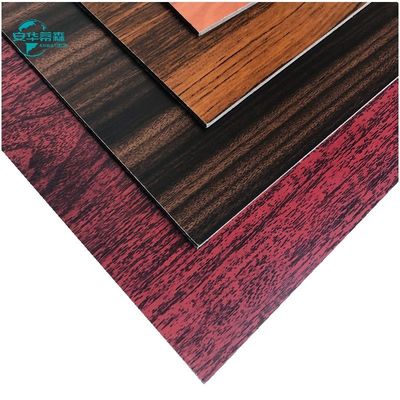 2440mm Panel Komposit Aluminium Gandum Kayu Panel Lapisan Dinding Luar 2mm 3mm
