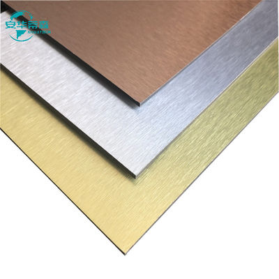ISO14001 Panel Komposit Aluminium tahan api ACP yang disikat untuk konstruksi