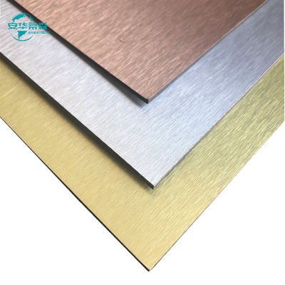 Aluminium Komposit Sikat ACP tahan korosi Glossy Acp Sheets 2440mm