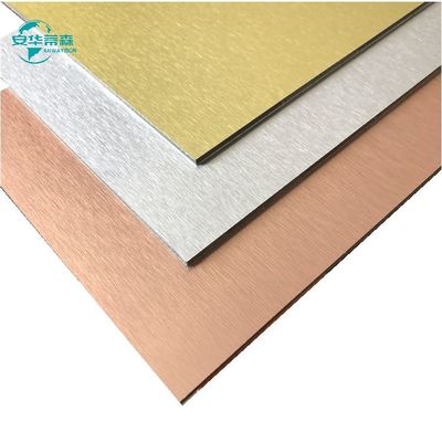 Bahan Konstruksi Aluminium yang disikat Acm 1220mm Lebar Aluminium Acp Sheet